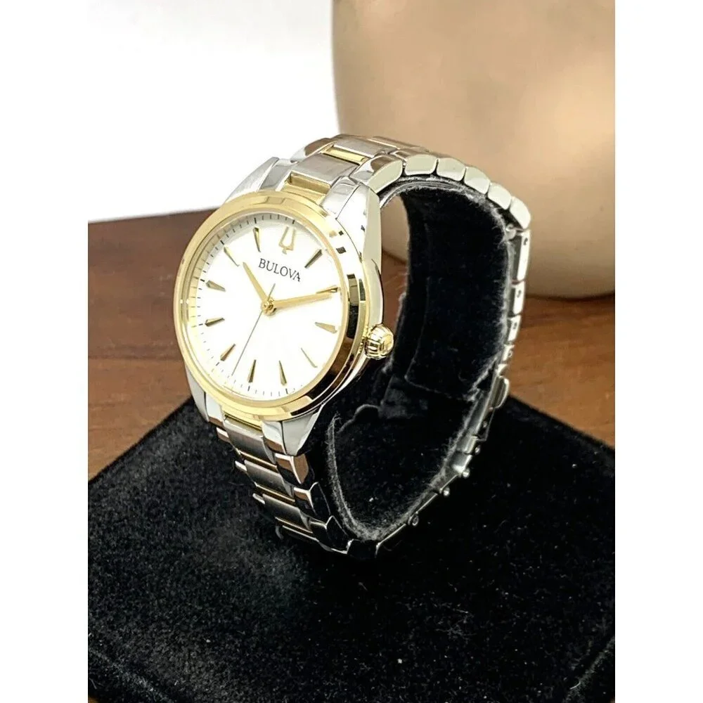 Bulova Women's Watch 98L277 Quartz 28mm Two Tone Stainless Steel Bracelet